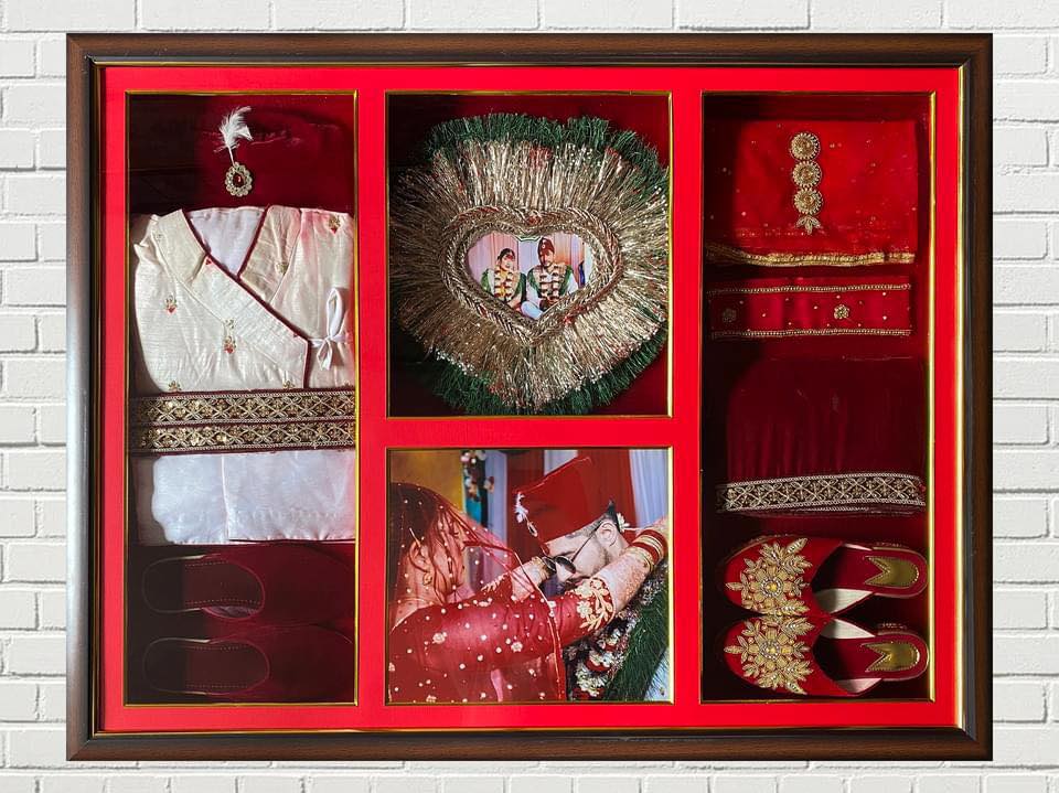 Wedding memory shadow box frame