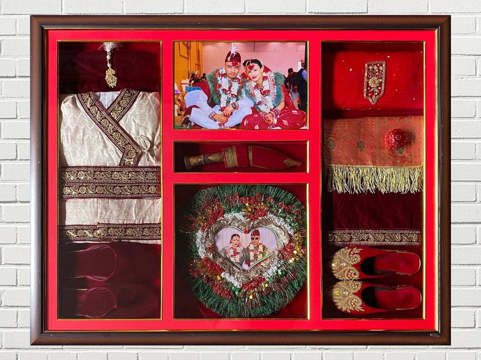 Wedding memory shadow box frame